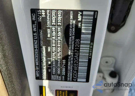 2016 Mercedes-Benz Gl 450 4Matic from USA, damaged, VIN 4JGDF6EE2GA671208